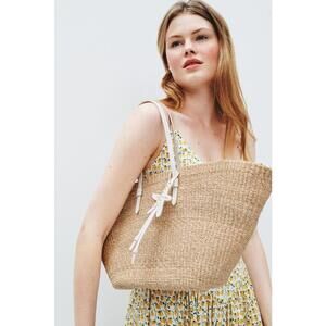 Poolside Brown East West Charm Tote with Stains and Missing Starfish Charm